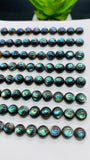 Abalone Shell Round Cabs- 6 mm Size- Pack of 4 Pcs- AAAA Quality- Natural Abalone Cabochons