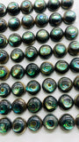 Abalone Shell Round Cabs- 10 mm Size- Pack of 4 Pcs- AAAA Quality- Natural Abalone Cabochons