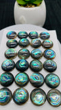 Abalone Shell Round Cabs- 15 mm Size- Pack of 2 Pcs- AAAA Quality- Natural Abalone Cabochons