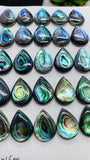 Abalone Shell Pear Cabs- 12x16 mm Size- Pack of 4 Pcs- AAAA Quality-  Natural Abalone Cabochons