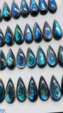 Abalone Shell Pear Cabs- 9x20 mm Size- Pack of 4 Pcs- AAAA Quality- Natural Abalone Cabochons