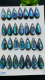 Abalone Shell Pear Cabs- 9x20 mm Size- Pack of 4 Pcs- AAAA Quality- Natural Abalone Cabochons