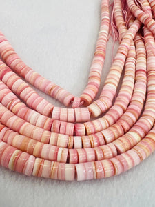 Queen Conch Shell Heishi Beads • 5-8 mm Graduate Size • Length 40 cm • AAA Quality • Natural Pink Queen Conch Shell Beads