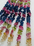 Multi Sapphire faceted Drop 3X5 mm Size -6 inch Length - AAA Quality- Natural Multi Sapphire Beads