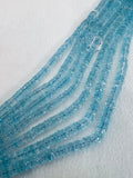 6mm Blue Topaz heishi Faceted Beads  - AAA Quality- Natural Blue topaz Beads- length 10 Inches