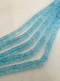 7mm Blue Topaz heist Faceted Beads  - AAA Quality- Natural Blue topaz Beads- length 10 Inches