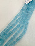 7mm Blue Topaz heist Faceted Beads  - AAA Quality- Natural Blue topaz Beads- length 10 Inches