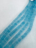 7mm Blue Topaz heist Faceted Beads  - AAA Quality- Natural Blue topaz Beads- length 10 Inches