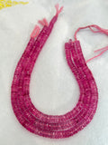 8MM Pink Quartz faceted Heishi , AAA Grade Faceted beads, Length 14" machine cut faceted . crystal quartz coating beads