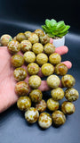 Green Serpentine Round Beads 20 MM - Length 40 cm - AAA Quality- Rare Available Beads - 100% Natural
