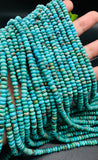 Turquoise Roundel Beads 5 mm size AA+ Quality- Natural Turquoise - Length 40 cm - Turquoise Rondelle Beads