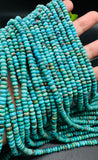 Turquoise Roundel Beads 5 mm size  AA+ Quality- Natural Turquoise - Length 40 cm - Turquoise Rondelle Beads