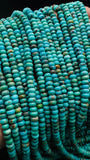 Turquoise Roundel Beads 5 mm size AA+ Quality- Natural Turquoise - Length 40 cm - Turquoise Rondelle Beads