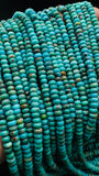 Turquoise Roundel Beads 5 mm size  AA+ Quality- Natural Turquoise - Length 40 cm - Turquoise Rondelle Beads