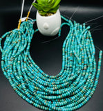 Turquoise Roundel Beads 5 mm size AA+ Quality- Natural Turquoise - Length 40 cm - Turquoise Rondelle Beads