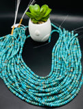 Turquoise Roundel Beads 5 mm size AA+ Quality- Natural Turquoise - Length 40 cm - Turquoise Rondelle Beads