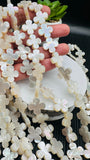 White MOP Cross Flower Beads • 17 mm Size • 40 cm length • AAA Quality • Natural White Mother of Pearl