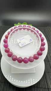 Ruby Round Bracelet • 8 mm Size • Code B4 • 7.5  Inch Length • AAA Quality • Natural Ruby Bracelet