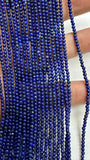 Lapis lazuli Round Beads 2 mm size • Length 40 cm • AA+ Quality • Natural Lapis without any treatment or dyed