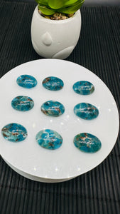 Apatite Cabochon 13x18 mm Size • Pack of 2 Pcs • AAA Quality  • Apatite Oval Cabochons