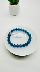 Aquamarine Round Bracelet • 8 mm Size • Code G5 • 5A Quality • 7.5 Inch Length • Natural Aquamarine Bracelet