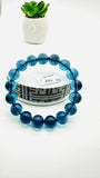 Aquamarine Round Bracelet • 12 mm Size • Code G16 • 5A Quality • 7.5 Inch Length • Natural Aquamarine Bracelet