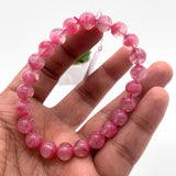 Rhodonite Bracelet 8 mm size Code# R1 • AAAA Quality • Natural Larimar Round Bracelet- Length 7.50 Inch