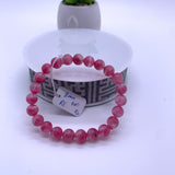 Rhodonite Bracelet 8 mm size Code# R2 • AAAA Quality • Natural Larimar Round Bracelet- Length 7.50 Inch