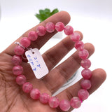 Rhodonite Bracelet 8 mm size Code# R2 • AAAA Quality • Natural Larimar Round Bracelet- Length 7.50 Inch