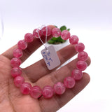 Rhodonite Bracelet 10 mm size Code# R6 • AAAA Quality • Natural Larimar Round Bracelet- Length 7.50 Inch