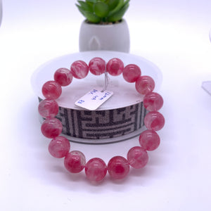 Rhodonite Bracelet 12 mm size Code# R8 • AAAA Quality • Natural Larimar Round Bracelet- Length 7.50 Inch