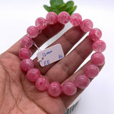 Rhodonite Bracelet 12 mm size Code# A4 • AAA+ Quality • Natural Larimar Round Bracelet- Length 7.50 Inch