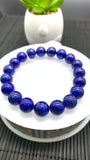 Lapis Bracelet- 10 mm Size - Code L2 - Natural Lapis Round Bracelet- Length 7.5 Inches - AAA Quality - Dark Blue Color Lapis