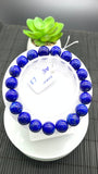 Lapis Bracelet- 10 mm Size - Code L3 - Natural Lapis Round Bracelet- Length 7.5 Inches - AAA Quality - Dark Blue Color Lapis