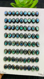 Abalone Shell Oval Cabs- 7X9mm Size- Pack of 4 Pcs- AAAA Quality- Natural Abalone Cabochons