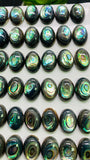 Abalone Shell Oval Cabs- 10x14 mm Size- Pack of 4 Pcs- AAAA Quality-  Natural Abalone Cabochons