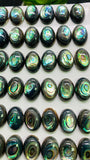 Abalone Shell Oval Cabs- 10x14 mm Size- Pack of 4 Pcs- AAAA Quality- Natural Abalone Cabochons