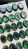 Abalone Shell Oval Cabs- 12x16 mm Size- Pack of 2 Pcs- AAAA Quality-  Natural Abalone Cabochons