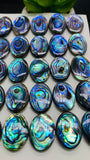 Abalone Shell Oval Cabs- 13x18 mm Size- Pack of 2 Pcs- AAAA Quality-  Natural Abalone Cabochons