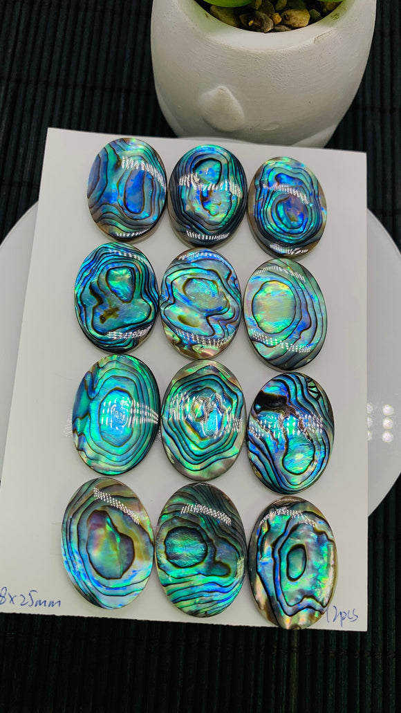 Abalone Shell Oval Cabs- 18x25 mm Size- Pack of 1 Pc- AAAA Quality-  Natural Abalone Cabochons