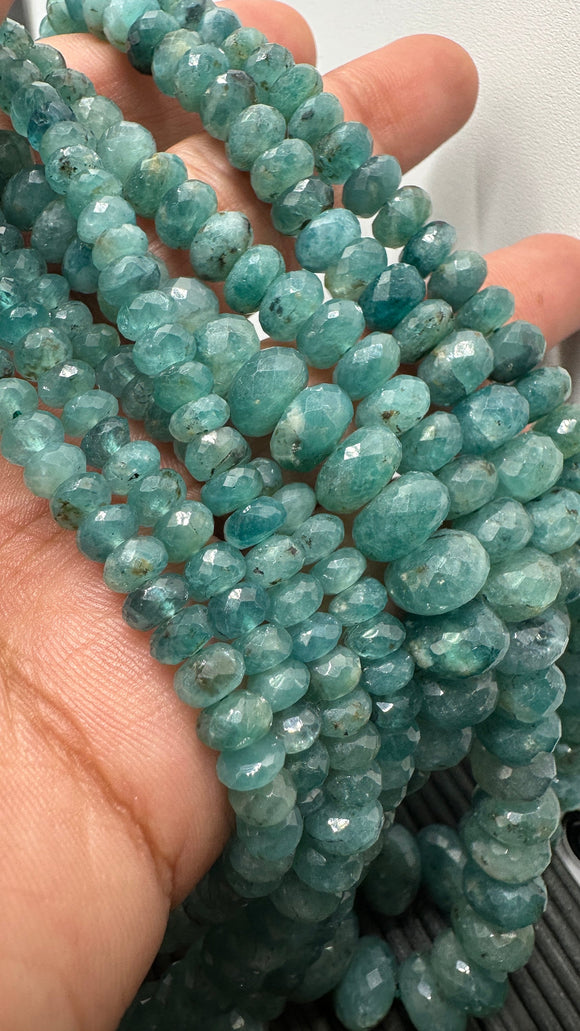 Grandidierite Faceted Roundel Beads - 6-12 mm size - Code G15- 4A+ Quality - Length 17'' - Natural Grandidierite Rondelle Beads