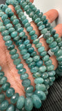 Grandidierite Faceted Roundel Beads - 6-12 mm size - Code G15- 4A+ Quality - Length 17'' - Natural Grandidierite Rondelle Beads