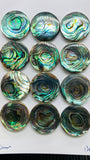 Abalone Shell Round Cabs- 20 mm Size- Pack of 1 Pc- AAAA Quality- Natural Abalone Cabochons