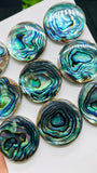 Abalone Shell Round Cabs- 25 mm Size- Pack of 1 Pc- AAAA Quality- Natural Abalone Cabochons