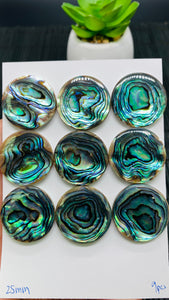 Abalone Shell Round Cabs- 25 mm Size- Pack of 1 Pc- AAAA Quality-  Natural Abalone Cabochons