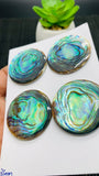 Abalone Shell Round Cabs- 35 mm Size- Pack of 1 Pc- AAAA Quality- Natural Abalone Cabochons