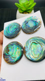 Abalone Shell Round Cabs- 35 mm Size- Pack of 1 Pc- AAAA Quality- Natural Abalone Cabochons