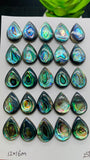 Abalone Shell Pear Cabs- 13X18 mm Size- Pack of 4 Pcs- AAAA Quality- Natural Abalone Cabochons