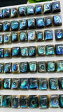 Abalone Shell Rectangle Cabs- 8x10 mm Size- Pack of 5 Pcs- AAAA Quality-  Natural Abalone Cabochons