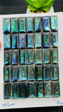 Abalone Shell Rectangle Cabs- 9x18 mm Size- Pack of 2 Pcs- AAAA Quality- Natural Abalone Cabochons